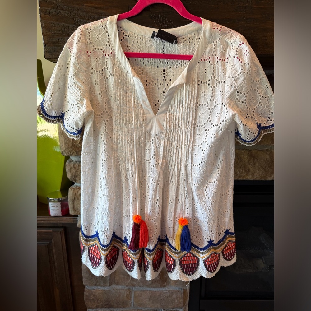 Hemant & Nandita Eyelet Embroidered Top